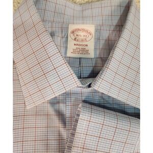 Brooks Brothers Shirt Men's 16.5‎ Slv Sz 33 Madison 1818 Blue White Red Plaid